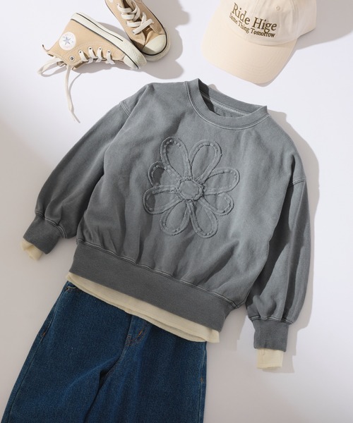 CIAOPANIC TYPY(チャオパニックティピー)の「【2025年S/S新作】【KIDS】ピグメント加工フラワーロープスウェット(スウェット・キッズ・イエロー/チャコールグレー/オフホワイト・X-LARGE/LARGE/MEDIUM/SMALL/XX-LARGE)」の14枚目の写真