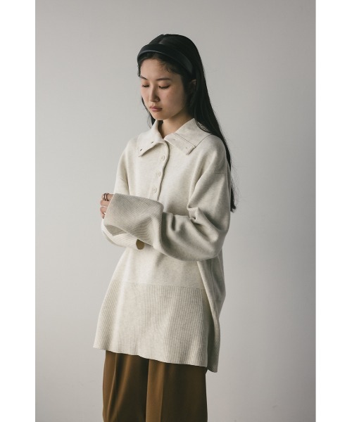 STYLEMIXER(スタイルミキサー)の「フロントボタンスウェットニット(ニット/セーター・レディース・ホワイト/ピンク/ネイビー・FREE)」の4枚目の写真