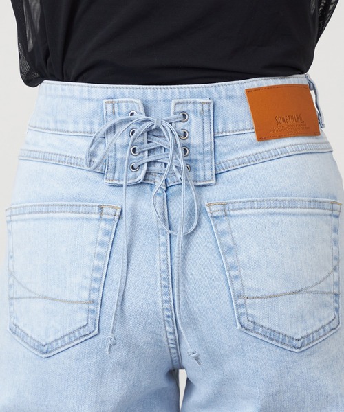 SOMETHING LISAレースアップワイドデニムパンツ（デニムパンツ