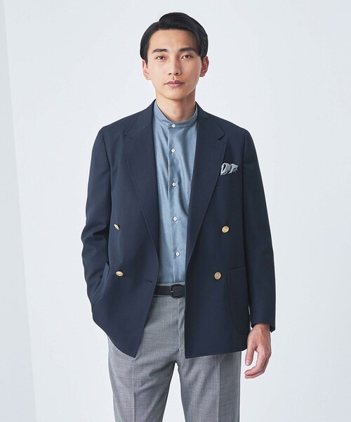 green label relaxing（グリーンレーベルリラクシング）の「エブリット コットンオックス ムジ バンドカラー シャツ -イージーアイロン-（シャツ/ブラウス・メンズ・コバルトブルー/ホワイト・S/XL/L/M）」の9枚目の写真