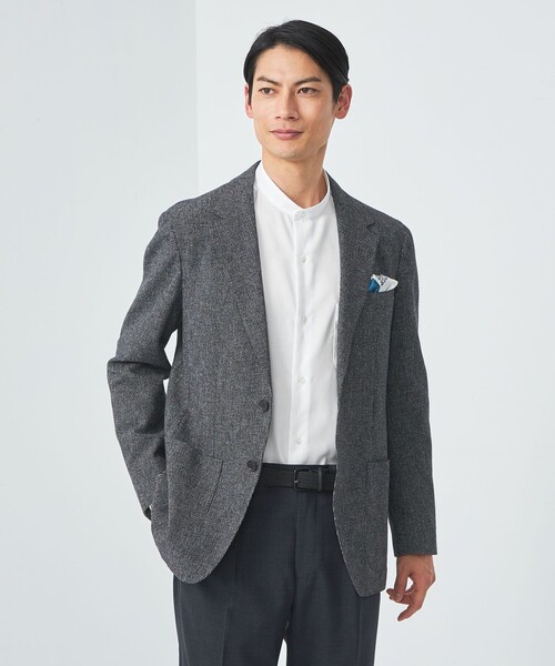 green label relaxing（グリーンレーベルリラクシング）の「エブリット コットンオックス ムジ バンドカラー シャツ -イージーアイロン-（シャツ/ブラウス・メンズ・コバルトブルー/ホワイト・S/XL/L/M）」の6枚目の写真