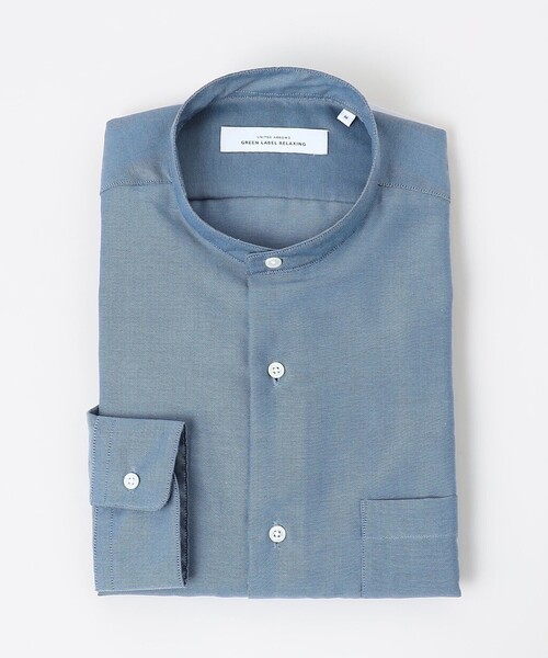 green label relaxing（グリーンレーベルリラクシング）の「エブリット コットンオックス ムジ バンドカラー シャツ -イージーアイロン-（シャツ/ブラウス・メンズ・コバルトブルー/ホワイト・S/XL/L/M）」の19枚目の写真