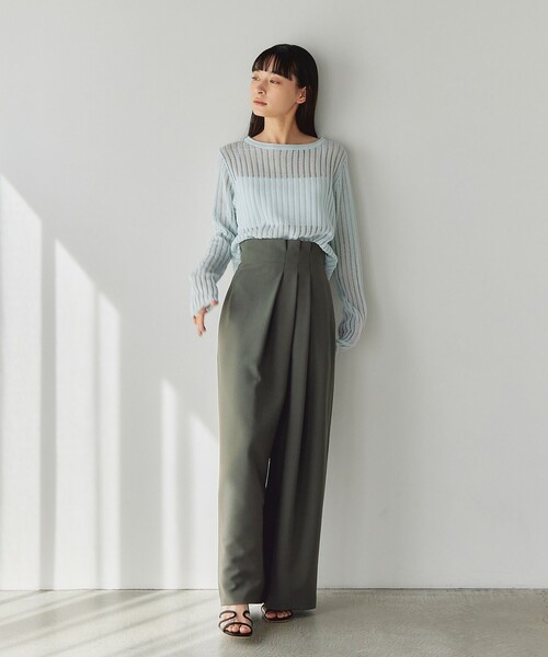 EMMEL REFINES(エメルリファインズ)の「<EMMEL REFINES>EM ラップライク タックパンツ(その他パンツ・レディース・ベージュ/オリーブ・M/S/XS)」の3枚目の写真