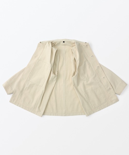 無印良品（ムジルシリョウヒン）の「紳士　木の実から作ったカポック混ヘリンボーン　カバーオール（カバーオール・メンズ・キナリ/ブルー系/ブラック・S/M/L/XL）」の10枚目の写真