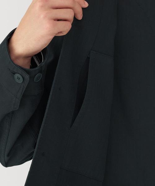 無印良品（ムジルシリョウヒン）の「紳士　木の実から作ったカポック混ヘリンボーン　カバーオール（カバーオール・メンズ・キナリ/ブルー系/ブラック・S/M/L/XL）」の18枚目の写真