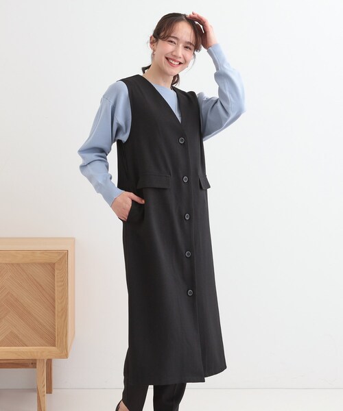 DRESKIP(ドレスキップ)の「【S-LL/2WAY】ジャンドレにもなるロングジレ(ベスト・レディース・ライトベージュ/オリーブ/ブラック・01/04/03/02)」の22枚目の写真