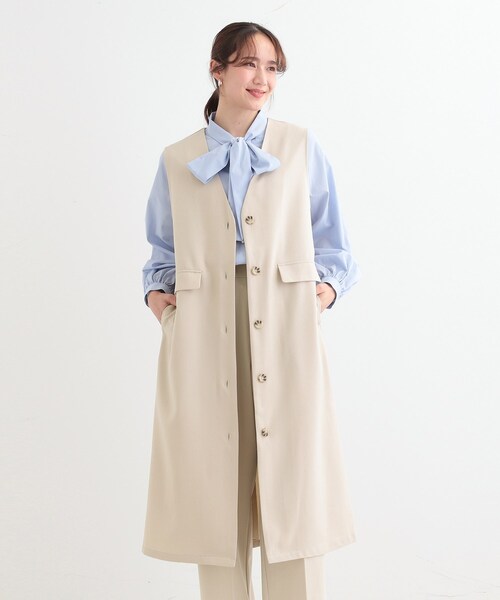 DRESKIP(ドレスキップ)の「【S-LL/2WAY】ジャンドレにもなるロングジレ(ベスト・レディース・ライトベージュ/オリーブ/ブラック・01/04/03/02)」の19枚目の写真