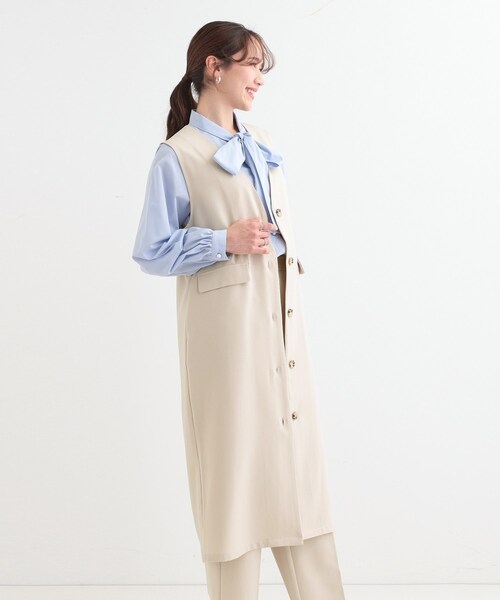 DRESKIP(ドレスキップ)の「【S-LL/2WAY】ジャンドレにもなるロングジレ(ベスト・レディース・ライトベージュ/オリーブ/ブラック・01/04/03/02)」の20枚目の写真