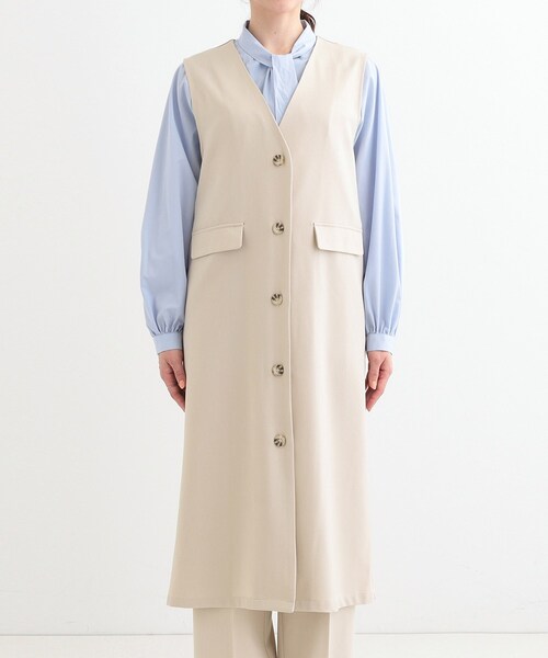 DRESKIP(ドレスキップ)の「【S-LL/2WAY】ジャンドレにもなるロングジレ(ベスト・レディース・ライトベージュ/オリーブ/ブラック・01/04/03/02)」の11枚目の写真