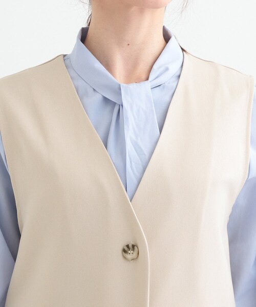 DRESKIP(ドレスキップ)の「【S-LL/2WAY】ジャンドレにもなるロングジレ(ベスト・レディース・ライトベージュ/オリーブ/ブラック・01/04/03/02)」の14枚目の写真