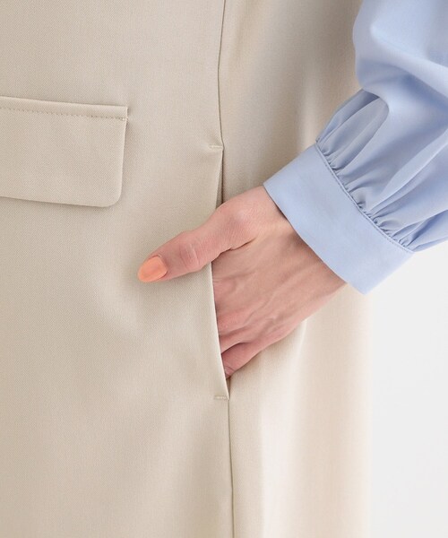 DRESKIP(ドレスキップ)の「【S-LL/2WAY】ジャンドレにもなるロングジレ(ベスト・レディース・ライトベージュ/オリーブ/ブラック・01/04/03/02)」の4枚目の写真