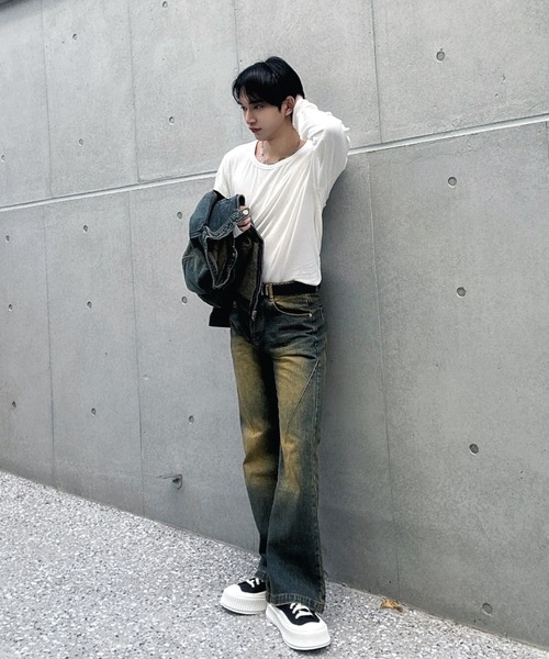 Otte(オッテ)の「Uネックシンプルトップス(Tシャツ/カットソー・メンズ・ホワイト・MEDIUM/LARGE/X-LARGE/XX-LARGE)」の5枚目の写真