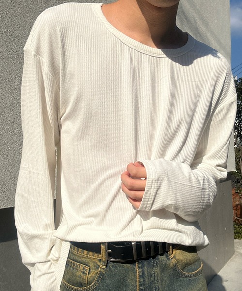 Otte(オッテ)の「Uネックシンプルトップス(Tシャツ/カットソー・メンズ・ホワイト・MEDIUM/LARGE/X-LARGE/XX-LARGE)」の3枚目の写真