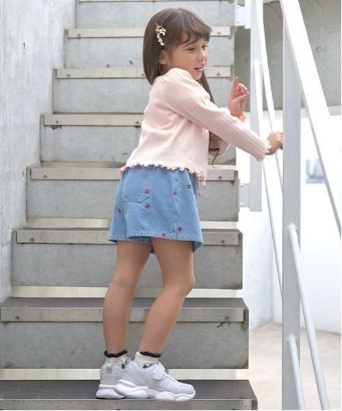 Lycee mine(リセマイン)の「パターンメッシュカーディガン(Tシャツ/カットソー・キッズ・トップグレー/クリーム/ブルーグレー/ラベンダー/ブラック/ピンク・120cm/110cm/150cm/100cm/140cm/130cm)」の12枚目の写真