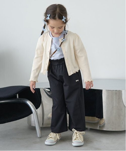 Lycee mine(リセマイン)の「パターンメッシュカーディガン(Tシャツ/カットソー・キッズ・トップグレー/クリーム/ブルーグレー/ラベンダー/ブラック/ピンク・120cm/110cm/150cm/100cm/140cm/130cm)」の14枚目の写真