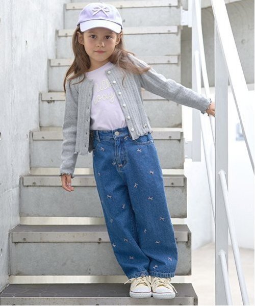 Lycee mine(リセマイン)の「パターンメッシュカーディガン(Tシャツ/カットソー・キッズ・トップグレー/クリーム/ブルーグレー/ラベンダー/ブラック/ピンク・120cm/110cm/150cm/100cm/140cm/130cm)」の22枚目の写真