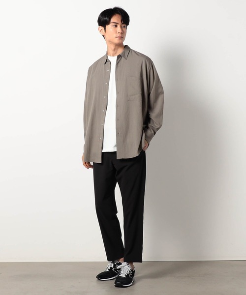 Grand PARK(グランドパーク)の「レーヨンナイロンドビーオーバーシャツ(シャツ/ブラウス・メンズ・ベージュ/グリーン/ホワイト・MEDIUM/LARGE)」の4枚目の写真