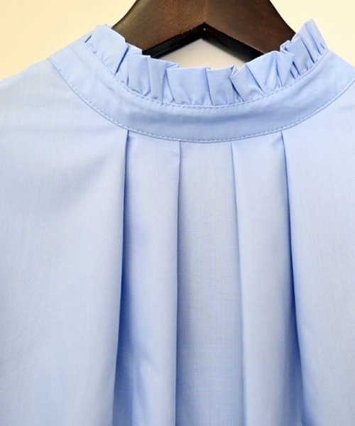 STYLEBLOCK（スタイルブロック）の「プチフリル2WAYブラウス（シャツ/ブラウス・レディース・ブラック/ライトブルー/ブルー/ホワイト・M）」の8枚目の写真