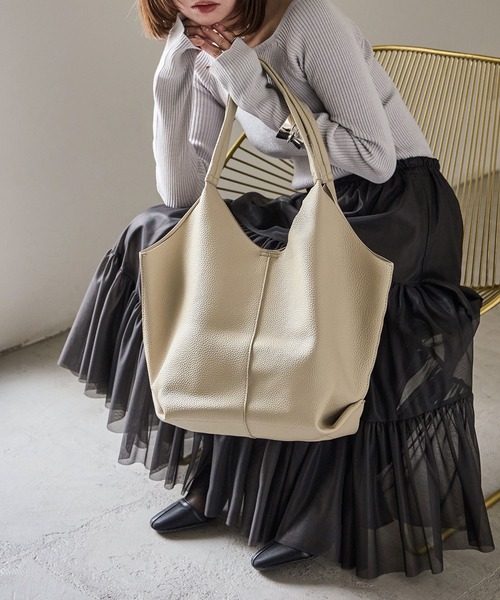 フェイクレザー ビッグトートバッグ（トートバッグ）｜Fashion Letter