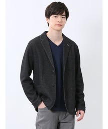 【ハンドウォッシャブル】m.f.エディトリアル メンズ メランジ 裏ボーダー 2ボタンジャケット