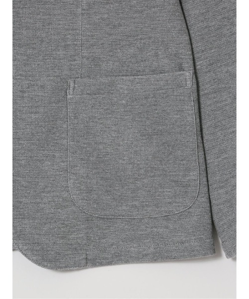 m.f.editorial（エムエフエディトリアル）の「【ハンドウォッシャブル】m.f.エディトリアル メンズ メランジ 裏ボーダー 2ボタンジャケット（カーディガン/ボレロ・メンズ・グレー/ネイビー・MEDIUM/LARGE/X-LARGE）」の6枚目の写真