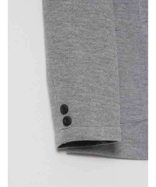m.f.editorial（エムエフエディトリアル）の「【ハンドウォッシャブル】m.f.エディトリアル メンズ メランジ 裏ボーダー 2ボタンジャケット（カーディガン/ボレロ・メンズ・グレー/ネイビー・MEDIUM/LARGE/X-LARGE）」の7枚目の写真