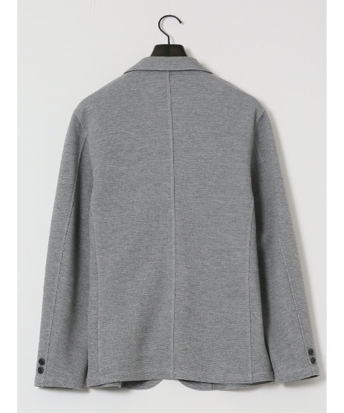 m.f.editorial（エムエフエディトリアル）の「【ハンドウォッシャブル】m.f.エディトリアル メンズ メランジ 裏ボーダー 2ボタンジャケット（カーディガン/ボレロ・メンズ・グレー/ネイビー・MEDIUM/LARGE/X-LARGE）」の9枚目の写真