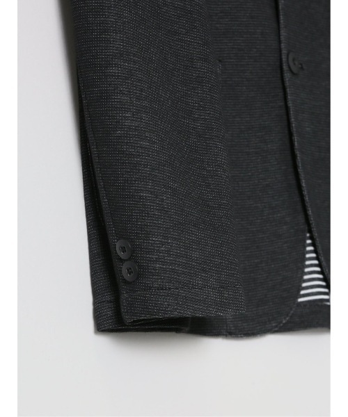 m.f.editorial（エムエフエディトリアル）の「【ハンドウォッシャブル】m.f.エディトリアル メンズ メランジ 裏ボーダー 2ボタンジャケット（カーディガン/ボレロ・メンズ・グレー/ネイビー・MEDIUM/LARGE/X-LARGE）」の14枚目の写真