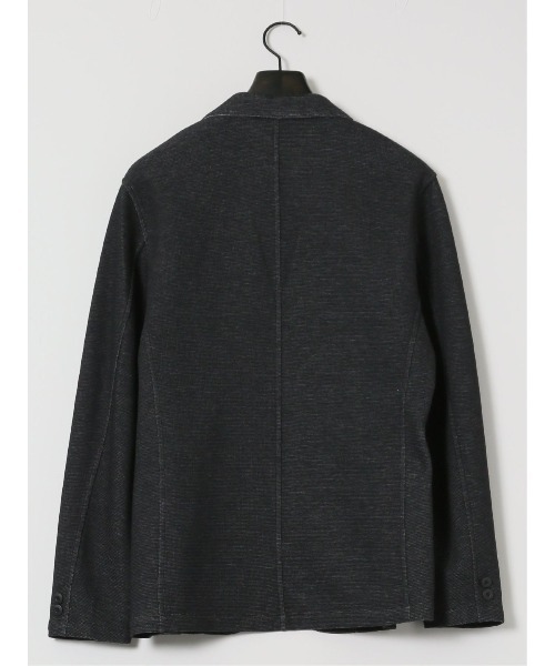 m.f.editorial（エムエフエディトリアル）の「【ハンドウォッシャブル】m.f.エディトリアル メンズ メランジ 裏ボーダー 2ボタンジャケット（カーディガン/ボレロ・メンズ・グレー/ネイビー・MEDIUM/LARGE/X-LARGE）」の16枚目の写真