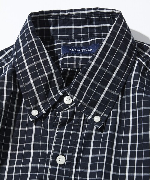 NAUTICA（ノーティカ）の「NAUTICA/ノーティカ Washed Broad Tattersall L/S Shirts/ウォッシュド ブロード タッタソール ロングスリーブシャツ（シャツ/ブラウス・メンズ・ブラック/オフホワイト・MEDIUM/LARGE/X-LARGE）」の4枚目の写真