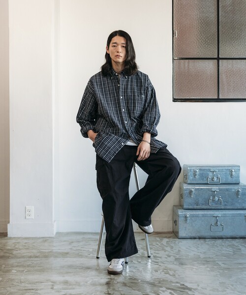 NAUTICA（ノーティカ）の「NAUTICA/ノーティカ Washed Broad Tattersall L/S Shirts/ウォッシュド ブロード タッタソール ロングスリーブシャツ（シャツ/ブラウス・メンズ・ブラック/オフホワイト・MEDIUM/LARGE/X-LARGE）」の11枚目の写真