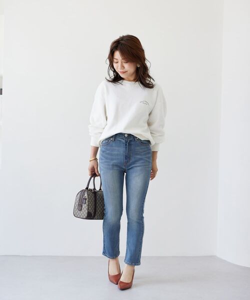 COHINA(コヒナ)の「COHINA DENIM シガレットパンツ 【低身長・小柄女性】(デニムパンツ・レディース・ネイビー/ブルー・S-Short/XXXS/M-Short/XS-Short)」の14枚目の写真