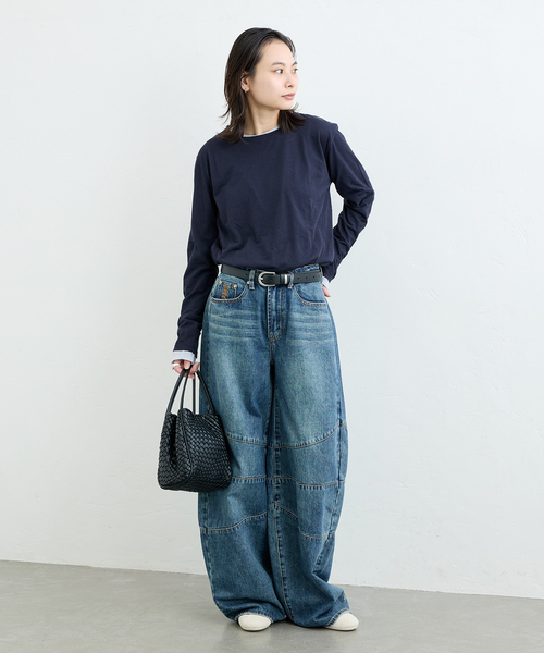 JOURNAL STANDARD(ジャーナルスタンダード)の「《追加2》クルーネックシアーロングTシャツ(Tシャツ/カットソー・レディース・ホワイト/ベージュ/ネイビー/ブラウン/ピンク・FREE)」の8枚目の写真