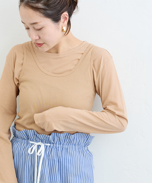 JOURNAL STANDARD(ジャーナルスタンダード)の「《追加2》クルーネックシアーロングTシャツ(Tシャツ/カットソー・レディース・ホワイト/ベージュ/ネイビー/ブラウン/ピンク・FREE)」の15枚目の写真