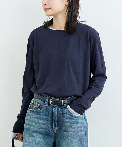 JOURNAL STANDARD(ジャーナルスタンダード)の「《追加2》クルーネックシアーロングTシャツ(Tシャツ/カットソー・レディース・ホワイト/ベージュ/ネイビー/ブラウン/ピンク・FREE)」の19枚目の写真