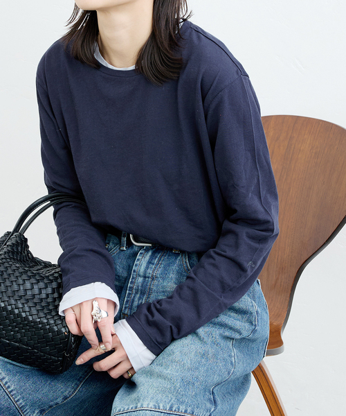 JOURNAL STANDARD(ジャーナルスタンダード)の「《追加2》クルーネックシアーロングTシャツ(Tシャツ/カットソー・レディース・ホワイト/ベージュ/ネイビー/ブラウン/ピンク・FREE)」の20枚目の写真