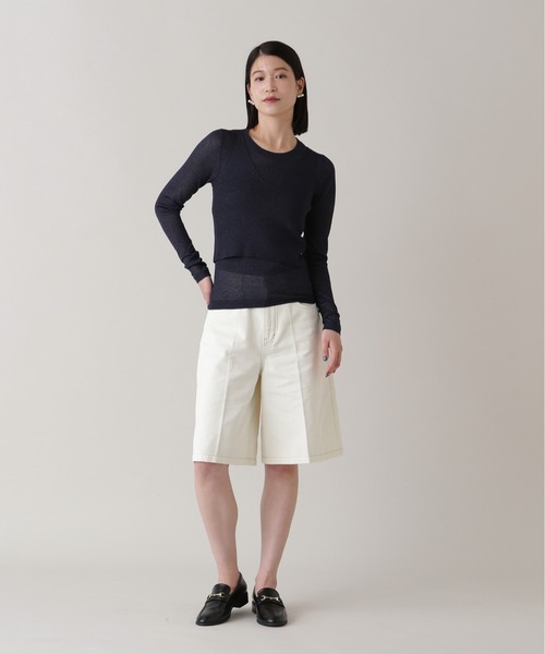 N.（N. Natural Beauty Basic）（エヌエヌナチュラルビューティーベーシック）の「【PS/低身長サイズ】ハーフパンツ（その他パンツ・レディース・ネイビー/オフホワイト・MEDIUM/P/S）」の19枚目の写真