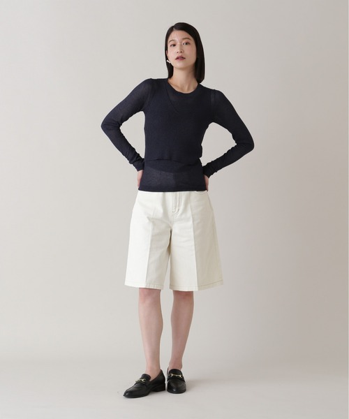 N.（N. Natural Beauty Basic）（エヌエヌナチュラルビューティーベーシック）の「【PS/低身長サイズ】ハーフパンツ（その他パンツ・レディース・ネイビー/オフホワイト・MEDIUM/P/S）」の20枚目の写真