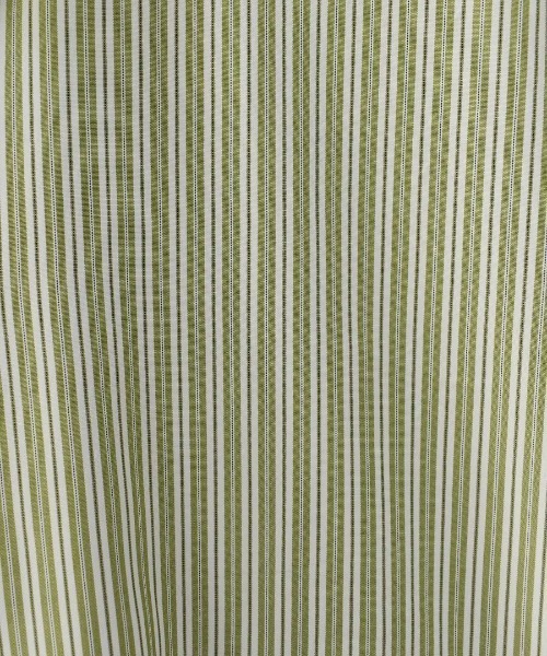 Reurie'(レウリィ)の「カラーストライプシャツ/color stripe shirt 長袖 襟付き シンプル カジュアル リラクシー ベーシック 羽織り ピンストライプ(シャツ/ブラウス・レディース・グリーン/ブルー・FREE)」の10枚目の写真