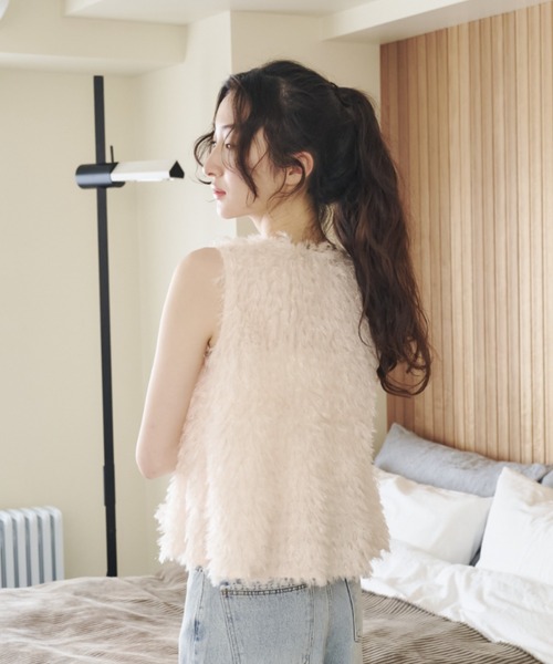 REMOON(リムーン)の「テープヤーンベスト(ベスト・レディース・ライトグレー/ピンク/オフホワイト・FREE)」の16枚目の写真