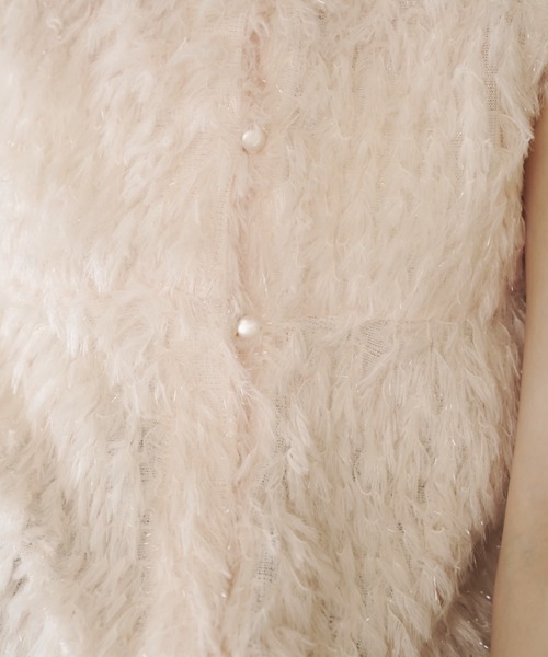 REMOON(リムーン)の「テープヤーンベスト(ベスト・レディース・ライトグレー/ピンク/オフホワイト・FREE)」の9枚目の写真