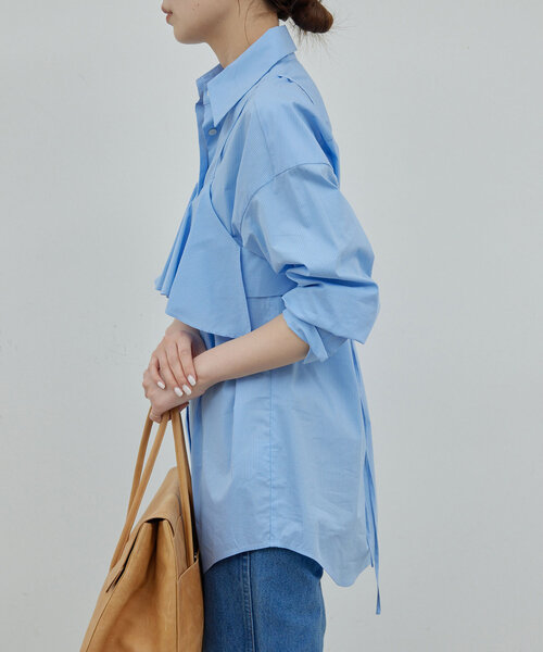 GALLARDAGALANTE（ガリャルダガランテ）の「レイヤードシャツ（シャツ/ブラウス・レディース・ブラック系その他2/サックスブルー・FREE）」の14枚目の写真