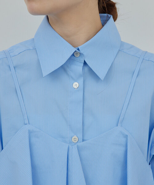 GALLARDAGALANTE（ガリャルダガランテ）の「レイヤードシャツ（シャツ/ブラウス・レディース・ブラック系その他2/サックスブルー・FREE）」の5枚目の写真