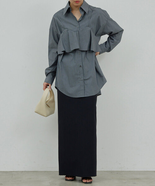 GALLARDAGALANTE（ガリャルダガランテ）の「レイヤードシャツ（シャツ/ブラウス・レディース・ブラック系その他2/サックスブルー・FREE）」の19枚目の写真