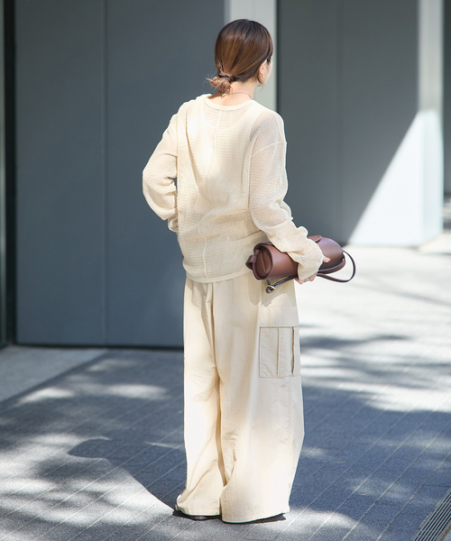 JOURNAL STANDARD（ジャーナルスタンダード）の「Nylon Belted ミリタリーパンツ（カーゴパンツ・レディース・アイボリー/カーキ・FREE）」の5枚目の写真