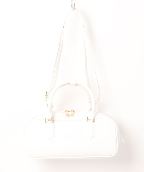 EDIT COLOGNE（エディットコロン）の「VELETTO スクエアミニボストンバッグ（ボストンバッグ・レディース・ホワイト系その他/ブラック・ﾌﾘ-）」の2枚目の写真