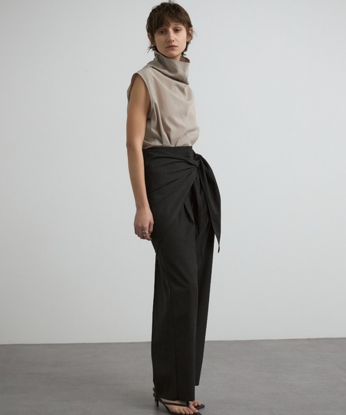 CREDONA（クレドナ）の「DRAPE STITCH SHIRTS/ドレープステッチシャツ（シャツ/ブラウス・レディース・ベージュ/ネイビー/ホワイト・FREE）」の6枚目の写真