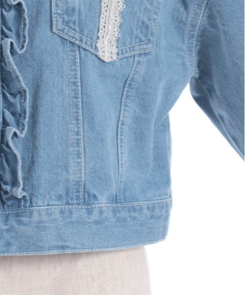 axes femme(アクシーズファム)の「レース×フリルデニムジャケット(デニムジャケット・レディース・ワンウォッシュ/インディゴブルー/ホワイト・FREE)」の9枚目の写真