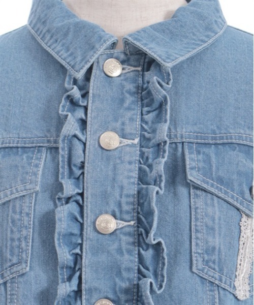 BORDERS at BALCONY ⭐️ ショルダーフリルデニムジャケット レース×フリルデニムジャケット【期間限定価格】 | axes femme