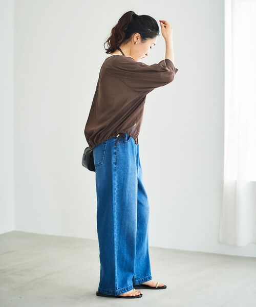 le.coeur blanc（ルクールブラン）の「《手洗い可能》ダブルポケットシアーブルゾン（ブルゾン・レディース・アイボリー/ブラック/ブラウン・38）」の9枚目の写真